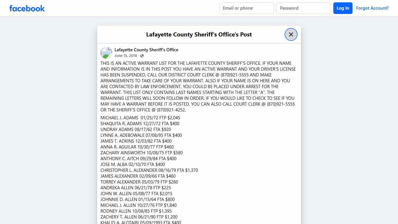 THIS IS AN ACTIVE... - Lafayette County Sheriff's Office Facebook